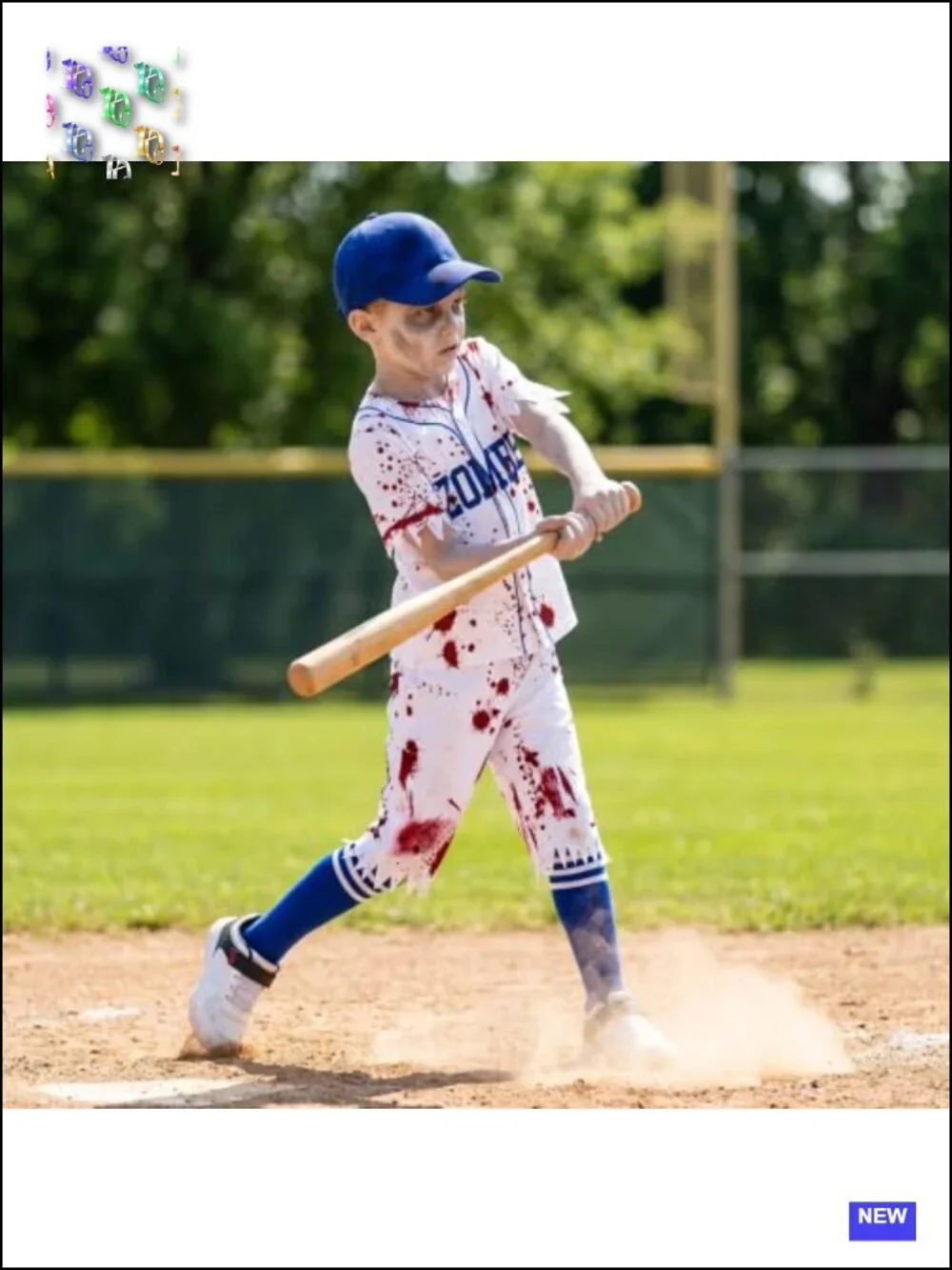 Zombie Baseball Player Halloween Costume for Kids